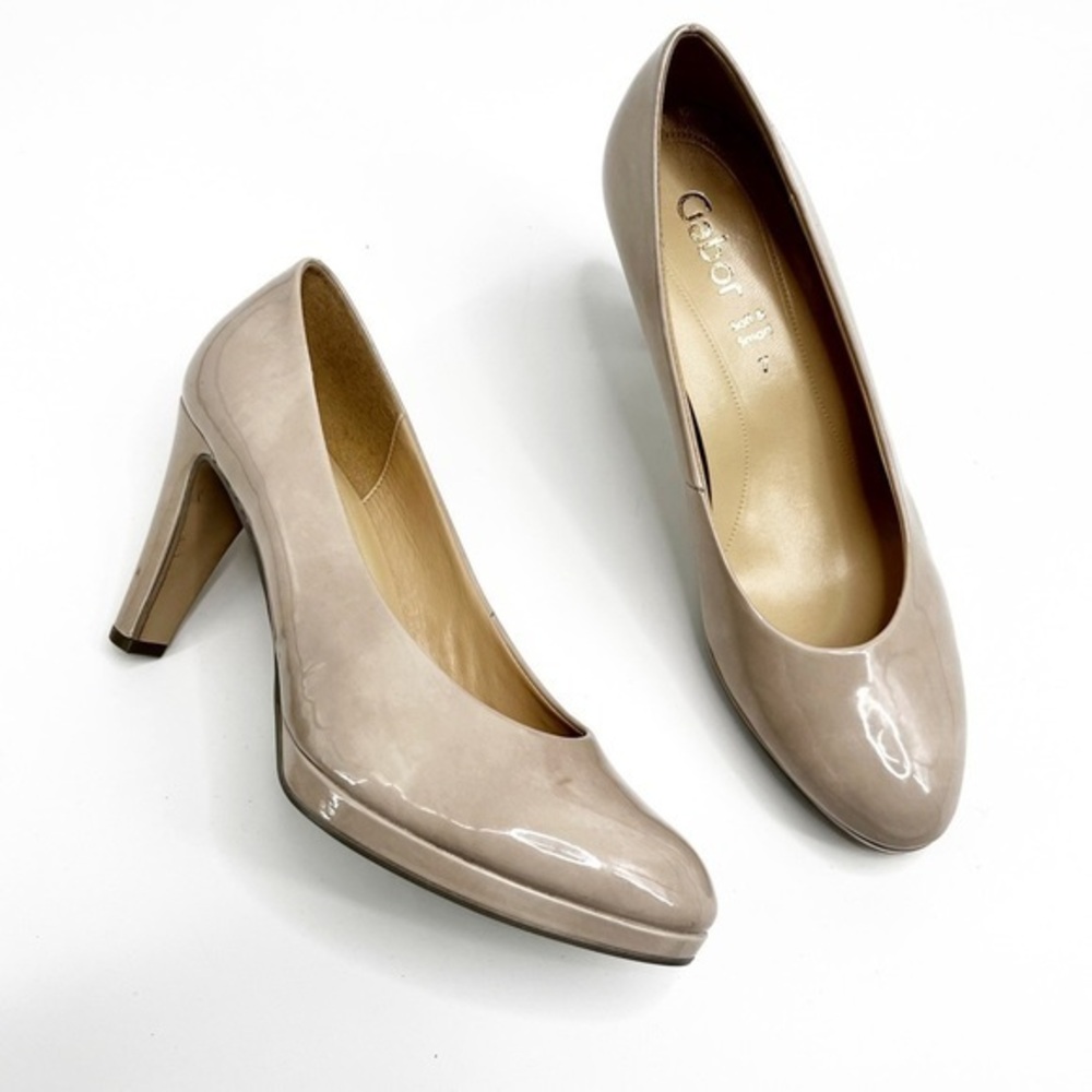 Gabor 95.310.74 Antikrosa Nude Platform Patent Leather Heels 7